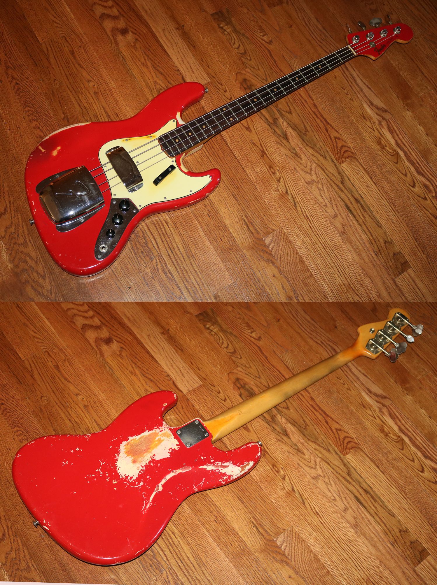 1962 Fender Jazz Bass Exceedingly Rare Dakota Red finish Garys Classic Guitars Vintage Guitars LLC