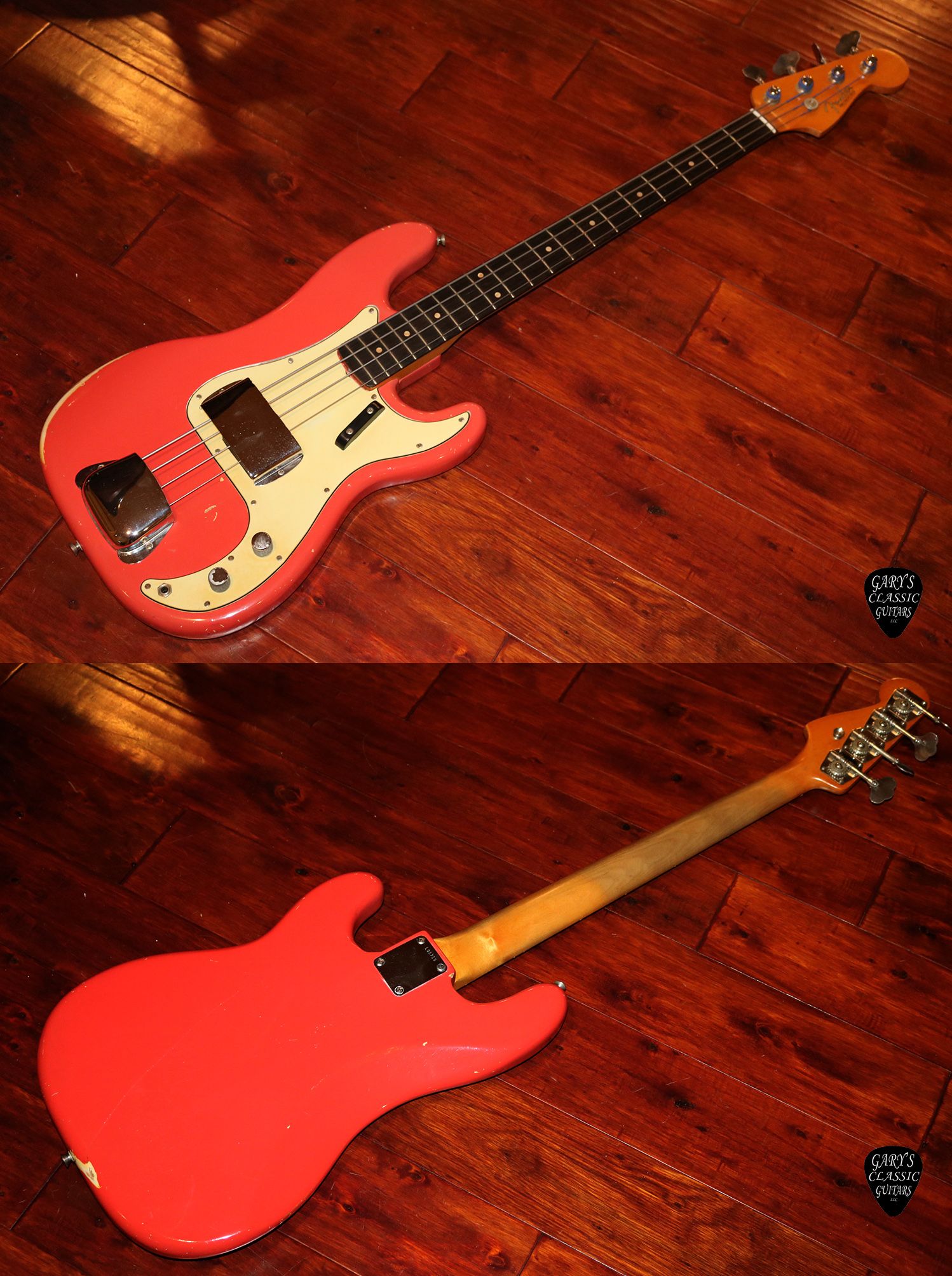 1963 Fender Precision Bass Fiesta Red Garys Classic Guitars Vintage Guitars LLC